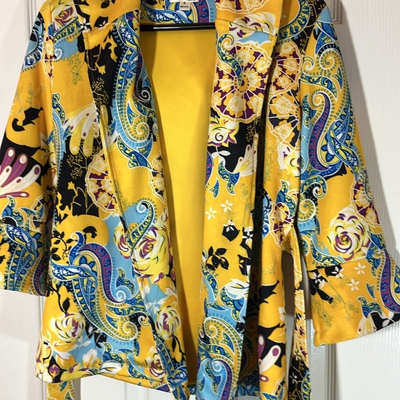 Dygarni jacket crop hoodie art to wear ruffle sleeve multicolor paisley boho S - Picture 7 of 16